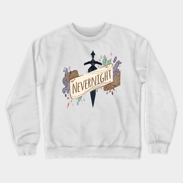 Nevernight Banner - Graphic Illustration Crewneck Sweatshirt by livelonganddraw